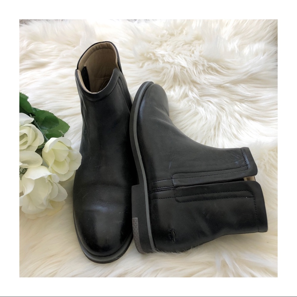 Lacoste black leather booties
